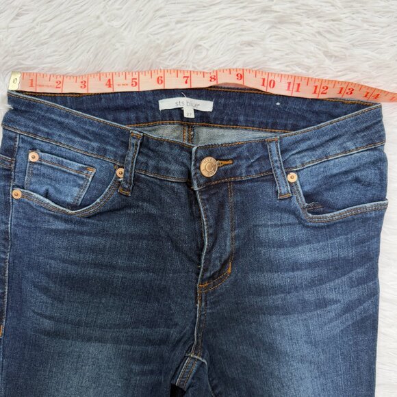 Women STS Blue Ankle Skinny Jeans Medium Rise in Dark Blue Size 27 - Picture 3 of 8